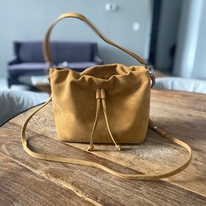 Theory Suede Drawstring Handbag